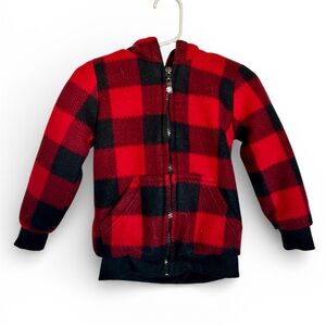 Plaid Red and Black Kids Hoodie